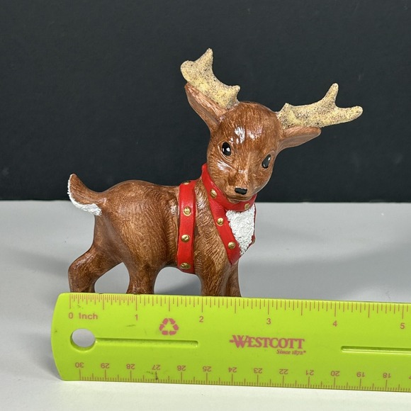 2 VTG KIMPLE CERAMIC MOLD CHRISTMAS REINDEER DEER FIGURINE HAND PAINTED QUILTED - Picture 10 of 14